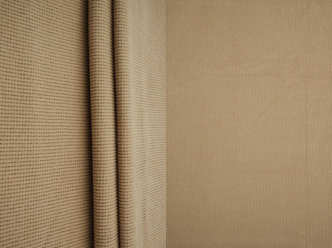 1 Yard Solid Stretch 2x2 Waffle Thermal Knit Fleece Fabric 57/59" Wide